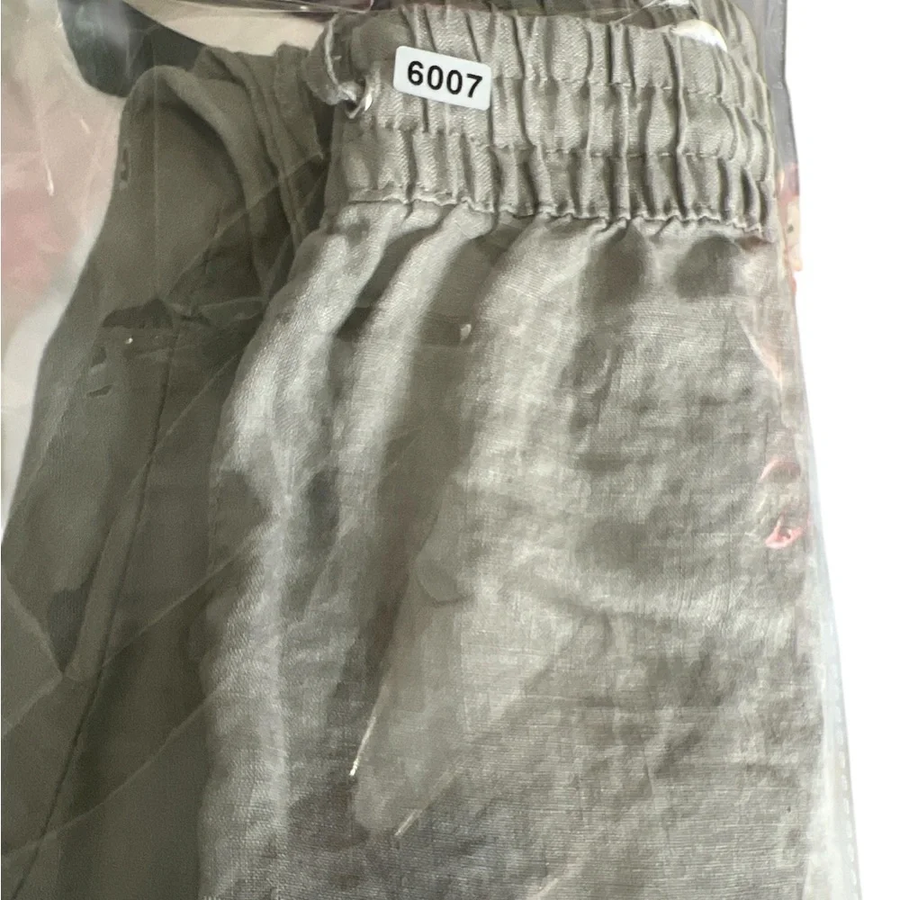 H&M Linen Blend‎ Drawstring Pants Olive Green Women’s XL